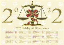 91159-Q<br>2022 Scales of Justice Calendar with Holidays