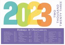 92103-Q<br>Colorful Calendar for 2023