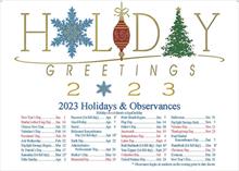 92117-Q<br>2023 Holiday Icon Calendar with Holidays and occasions