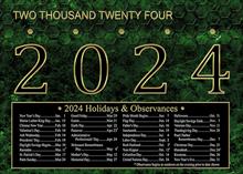 93205-Q<br>Green Marble 2024 Calendar