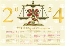 93206-Q<br>Legal Scales of Justice 2024 Calendar