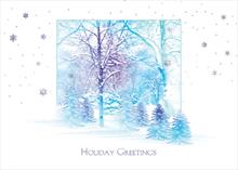 94115-Q<br>Watercolor winter trees with falling snow