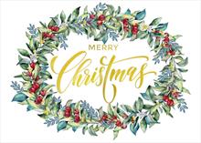 AA2550-Q<br>Eucalyptus Christmas Wreath Boldly Captioned