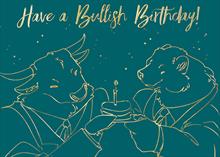 AB2525-Q<br>Bull & Bear Birthday Greetings!