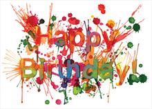3736-N<br>Paint spatter Birthday