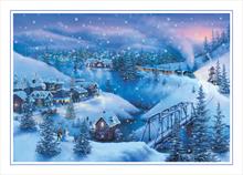 3953-N<br>snowy village with train