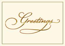 4203-P<br>Greetings caption on ivory